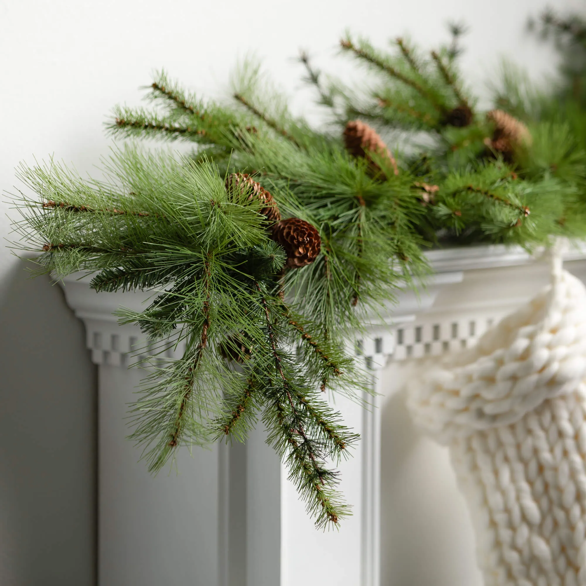 5'L Sullivans Lush Green Mixed Pine Garland, Green Christmas Garland