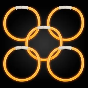 8 Inch Premium Orange Glow Stick Bracelets