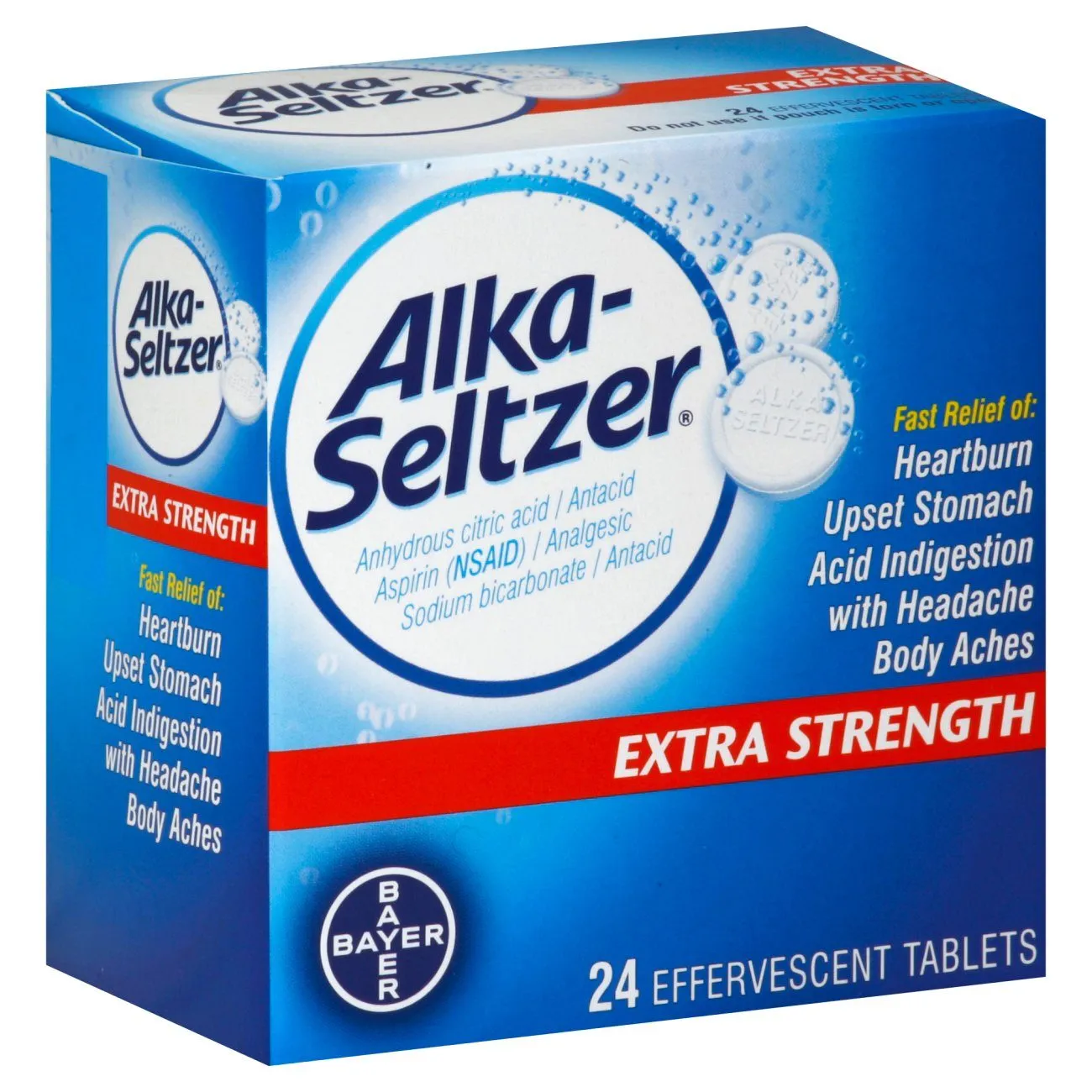 Alka-Seltzer Extra Strength Effervescent, 24 Count