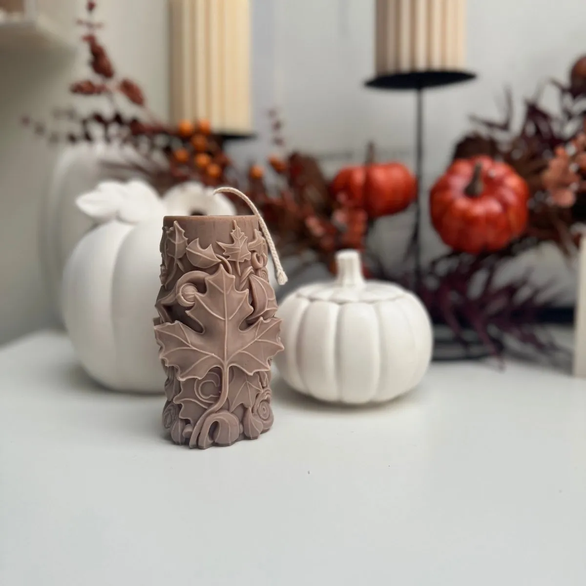 Autumn Maple Leaf Scented Sculpture Decor Candle