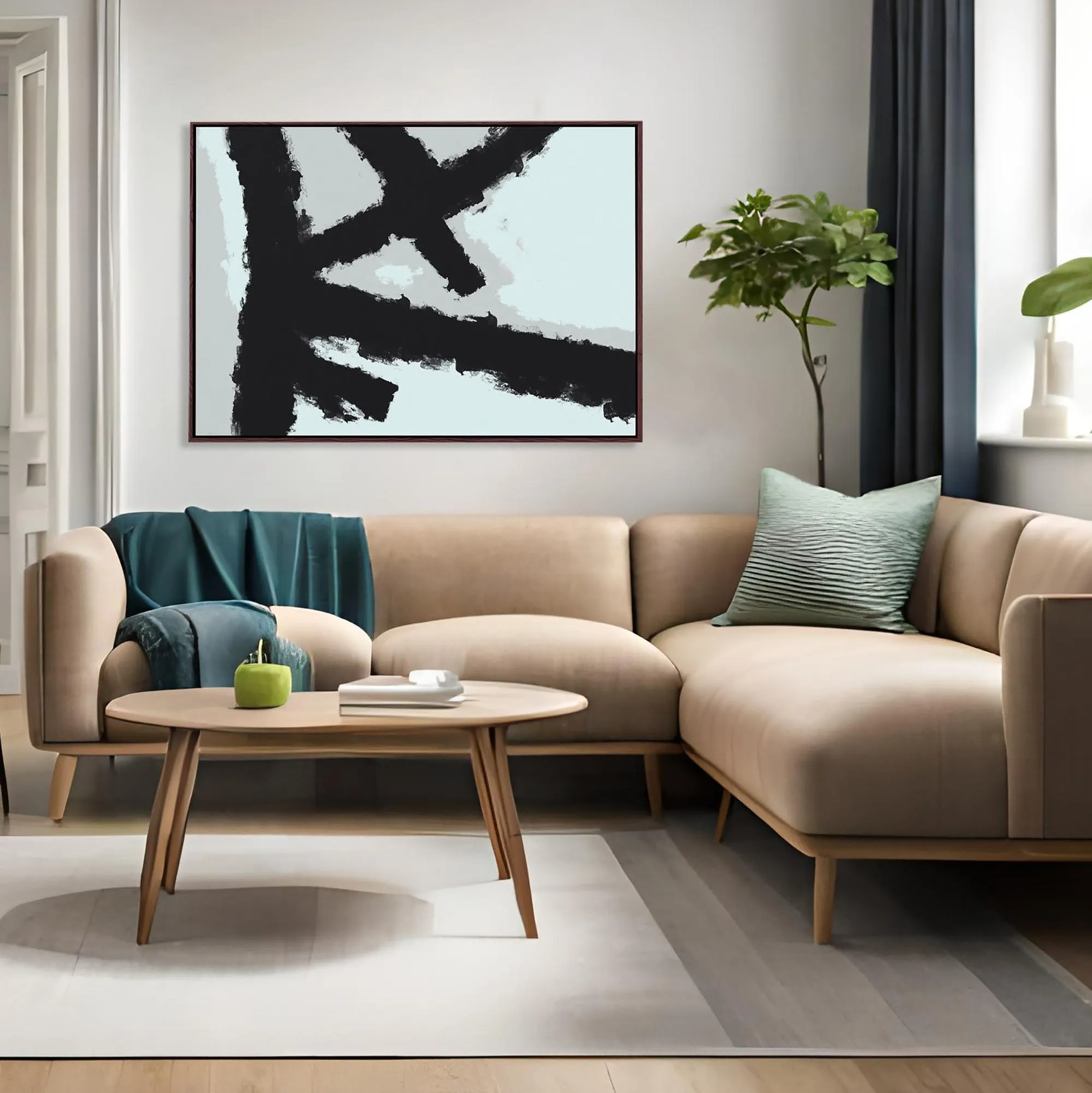 Blue Avenue Framed Canvas