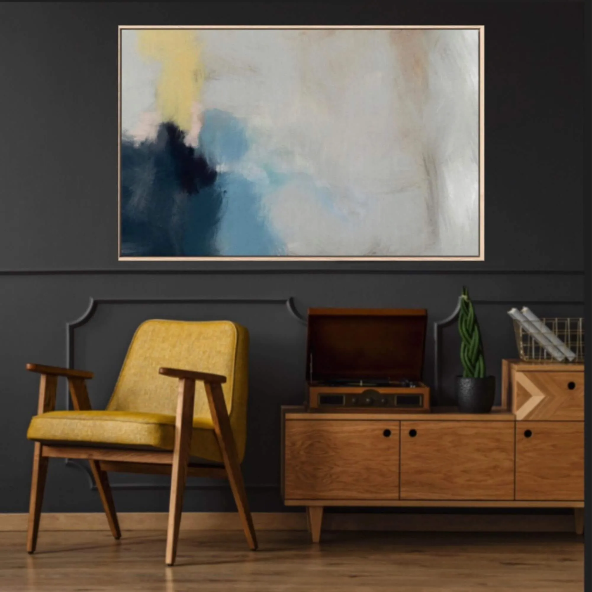 Brushed Haze Framed Canvas