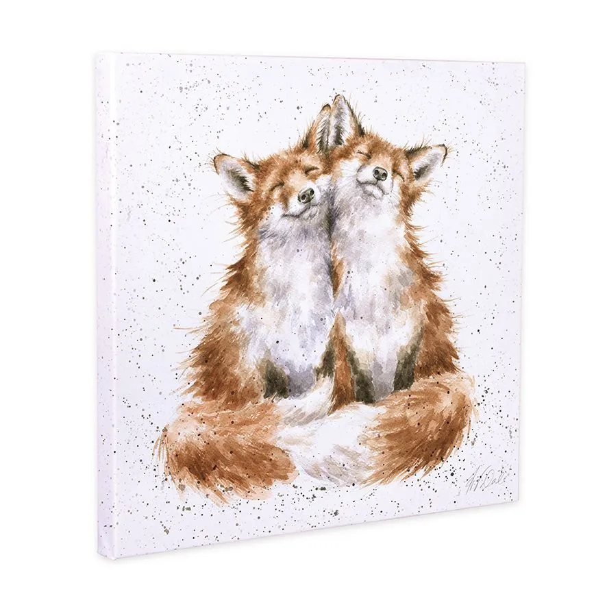 Canvas Art Contentment 2Foxes 8x8" Cans-cs151
