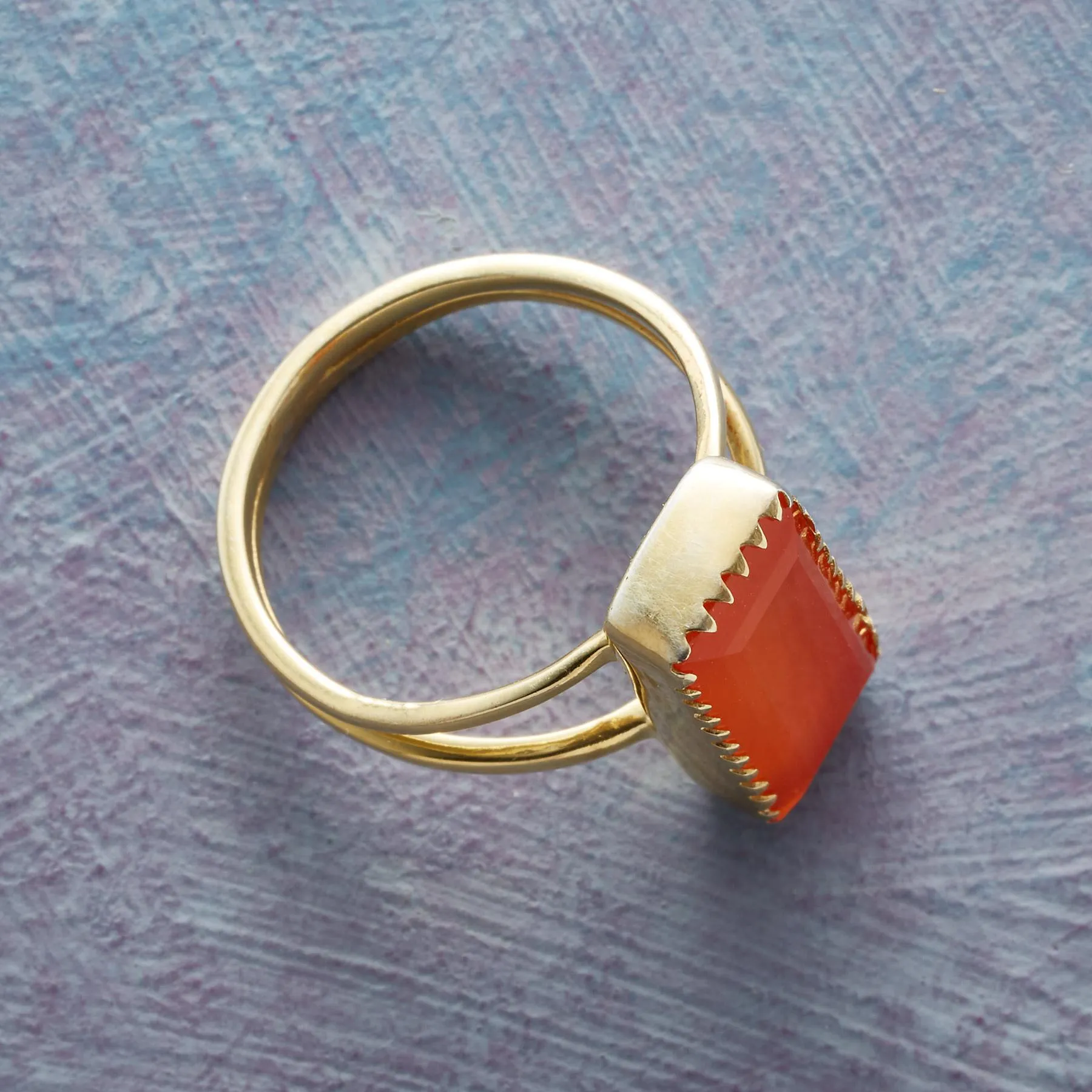 Carnelian Baguette Ring