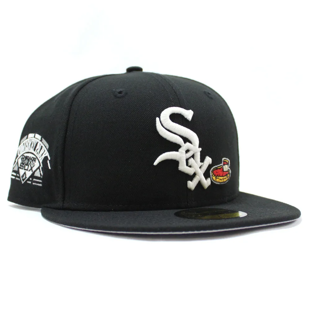 Chicago White Sox Team Eats Comiskey Park New Era 59Fifty Fitted Hat (Glow in the Dark Black Grey Under Brim)
