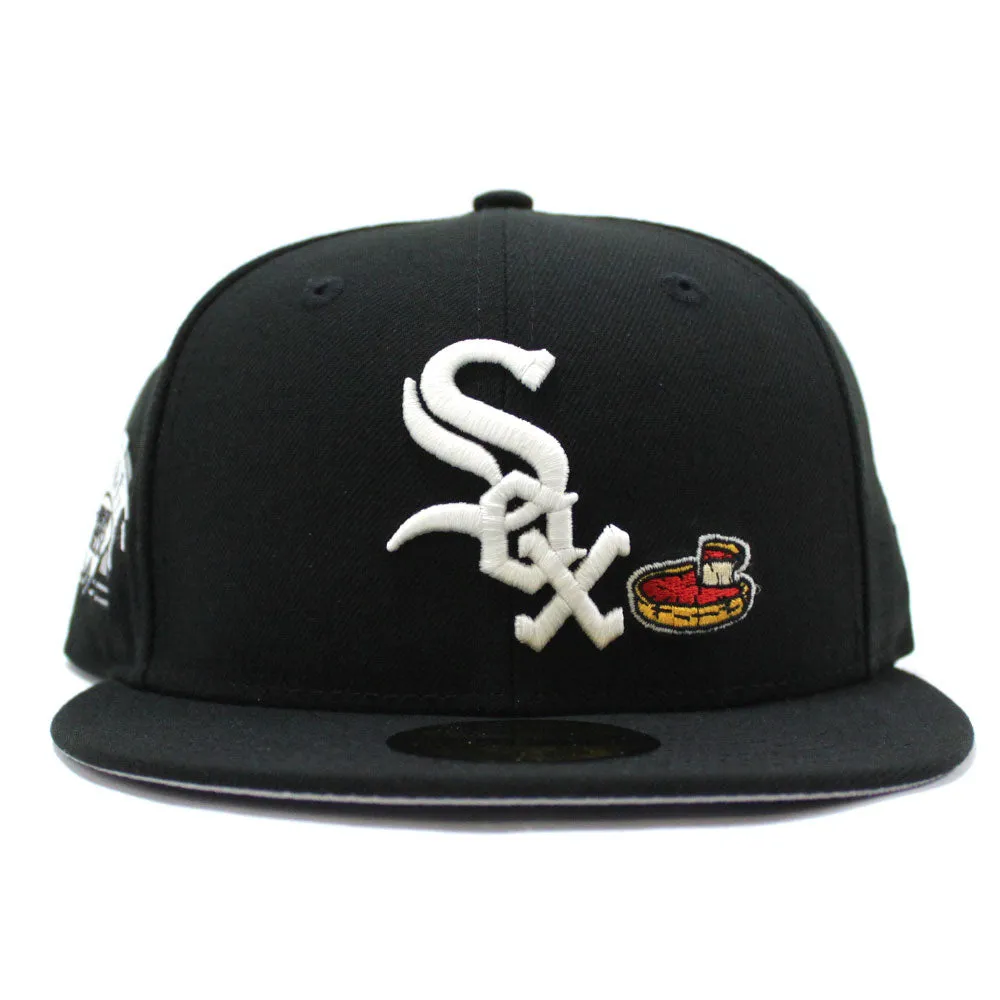 Chicago White Sox Team Eats Comiskey Park New Era 59Fifty Fitted Hat (Glow in the Dark Black Grey Under Brim)