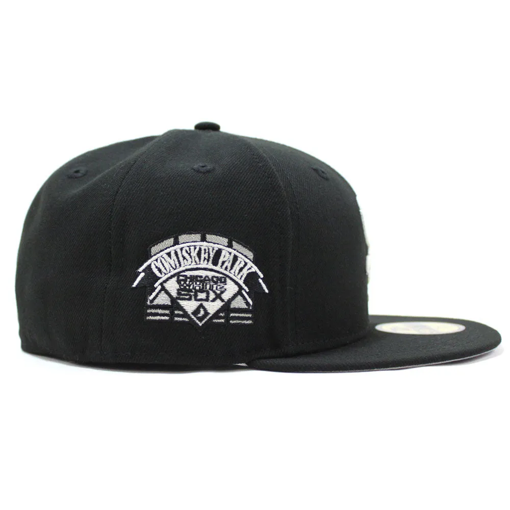 Chicago White Sox Team Eats Comiskey Park New Era 59Fifty Fitted Hat (Glow in the Dark Black Grey Under Brim)