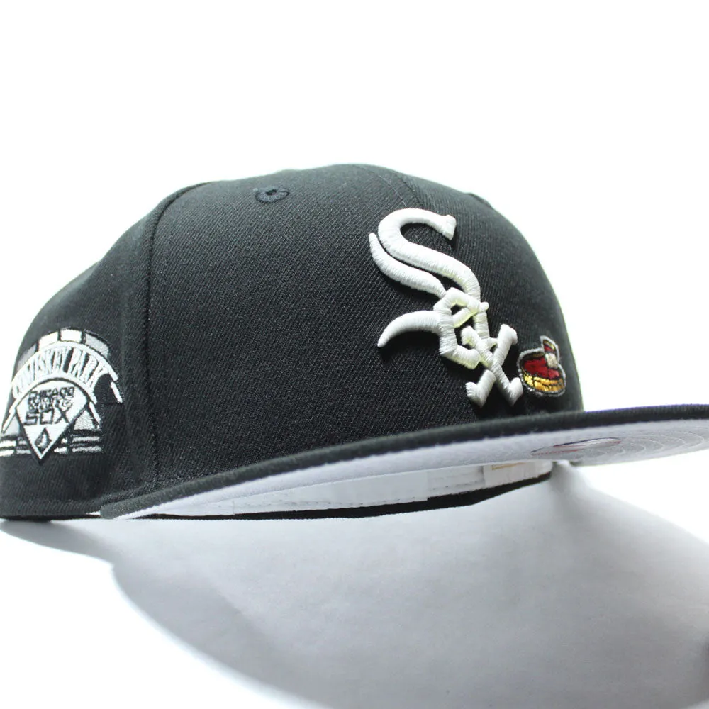 Chicago White Sox Team Eats Comiskey Park New Era 59Fifty Fitted Hat (Glow in the Dark Black Grey Under Brim)