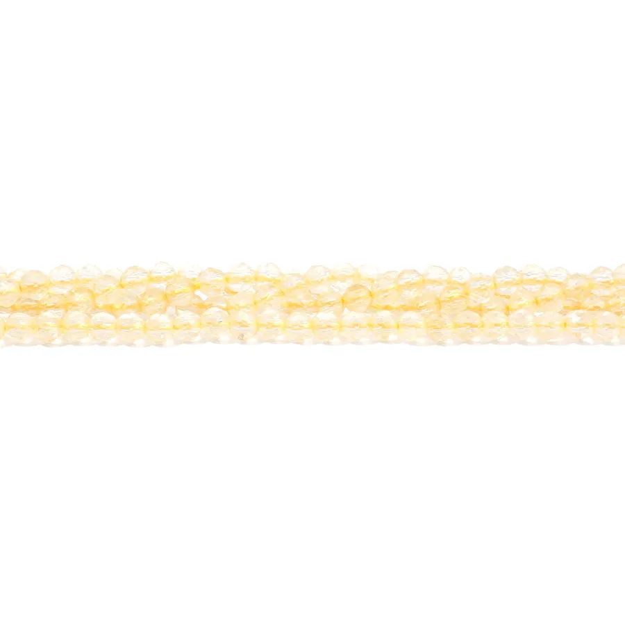 Citrine 3mm Round Faceted - 15-16 Inch