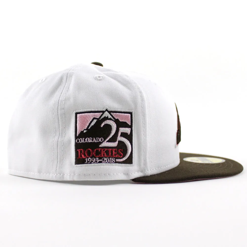 Colorado Rockies 25th Anniversary New Era 59Fifty Fitted Hat (White Brown Pink Under Brim)