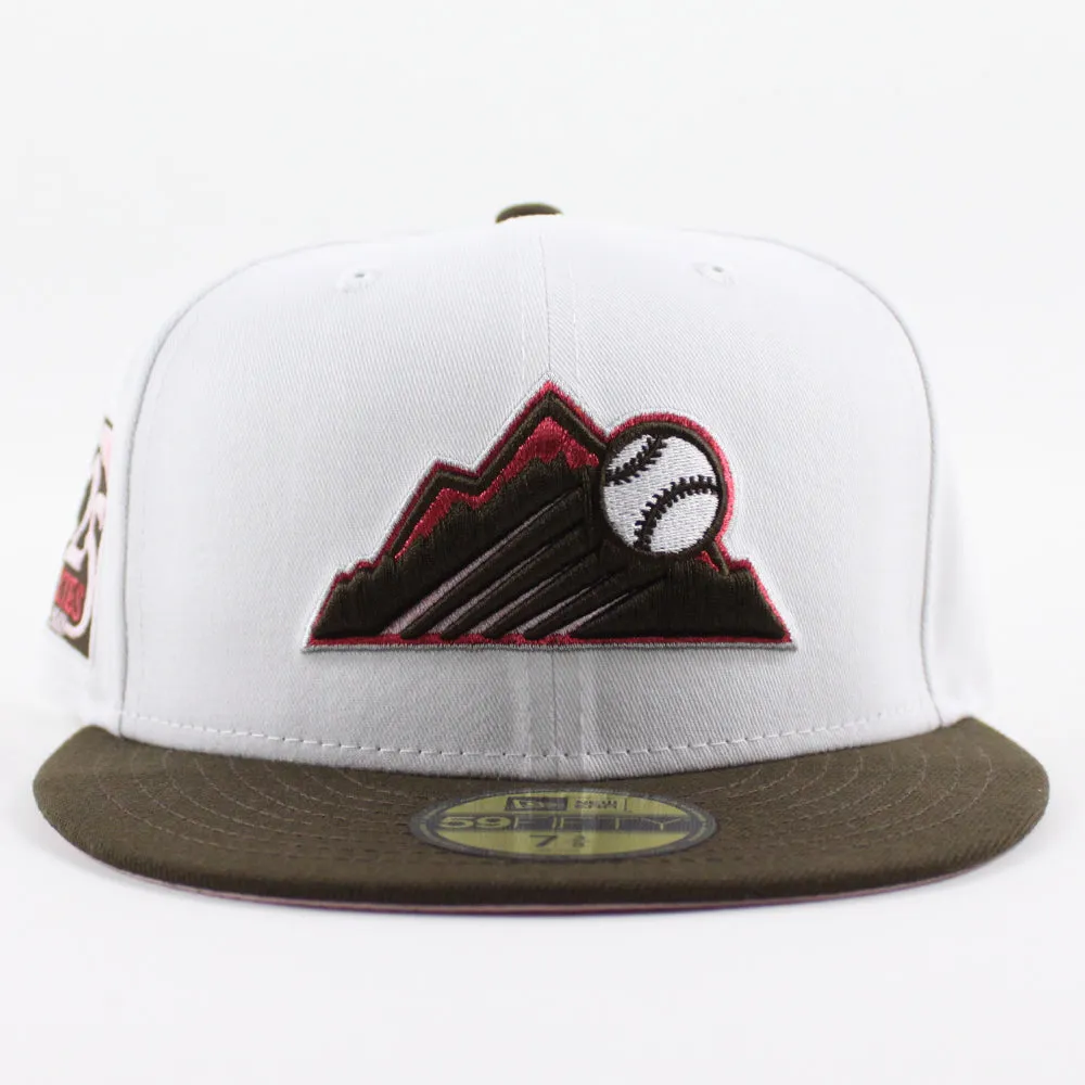 Colorado Rockies 25th Anniversary New Era 59Fifty Fitted Hat (White Brown Pink Under Brim)