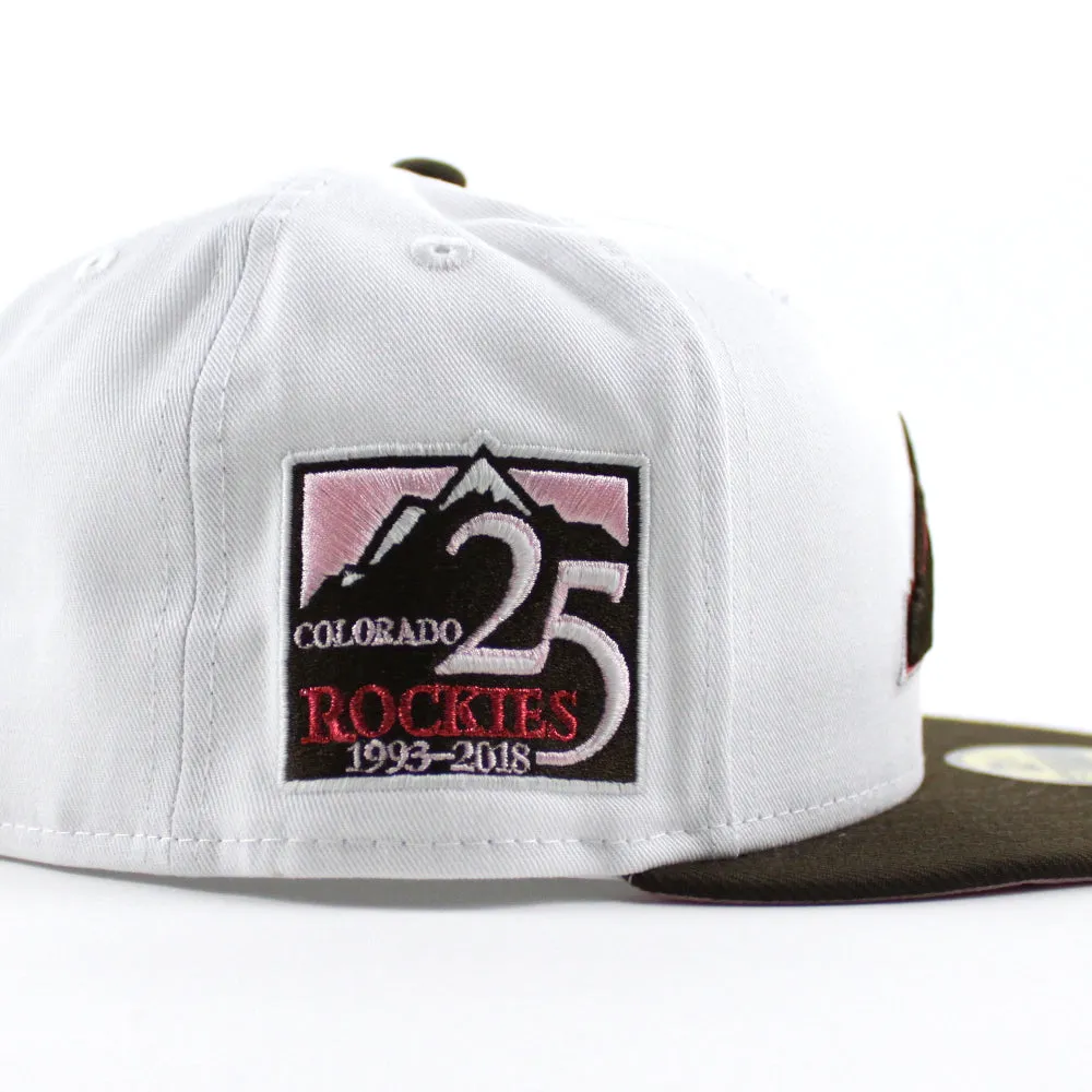 Colorado Rockies 25th Anniversary New Era 59Fifty Fitted Hat (White Brown Pink Under Brim)
