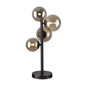 Constellation Table Lamp Metal with Smokey glass 4 light