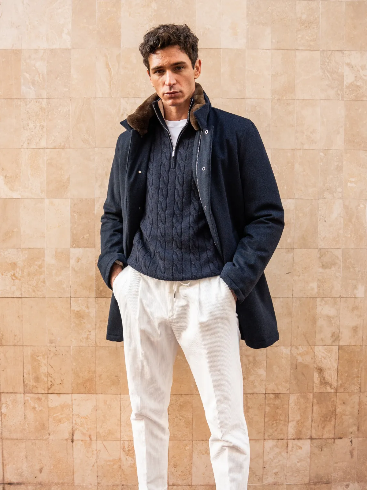 Corduroy Jogger - White