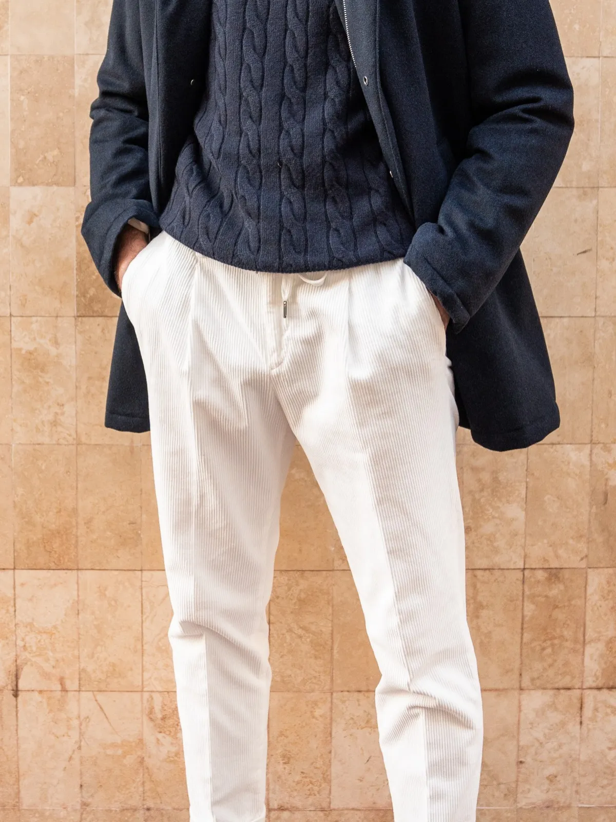 Corduroy Jogger - White
