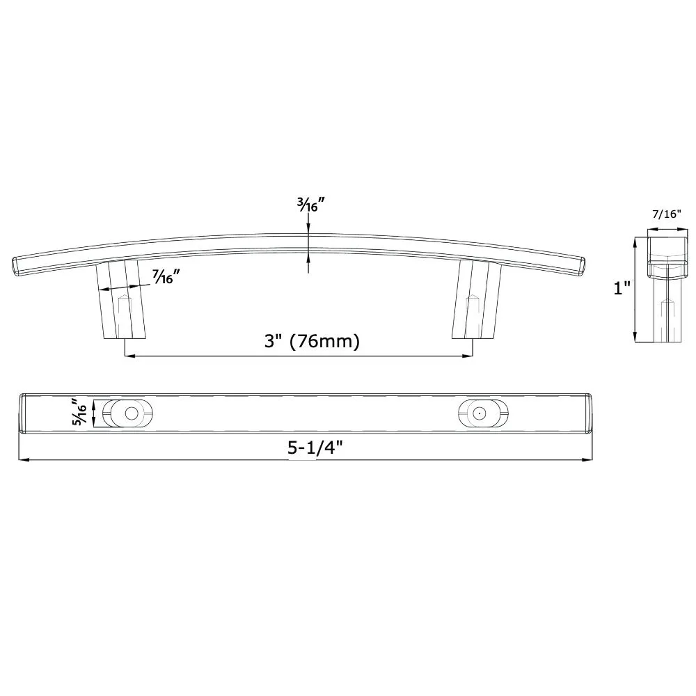 Cosmas 2363-3BB Brushed Brass Subtle Arch Cabinet Pull