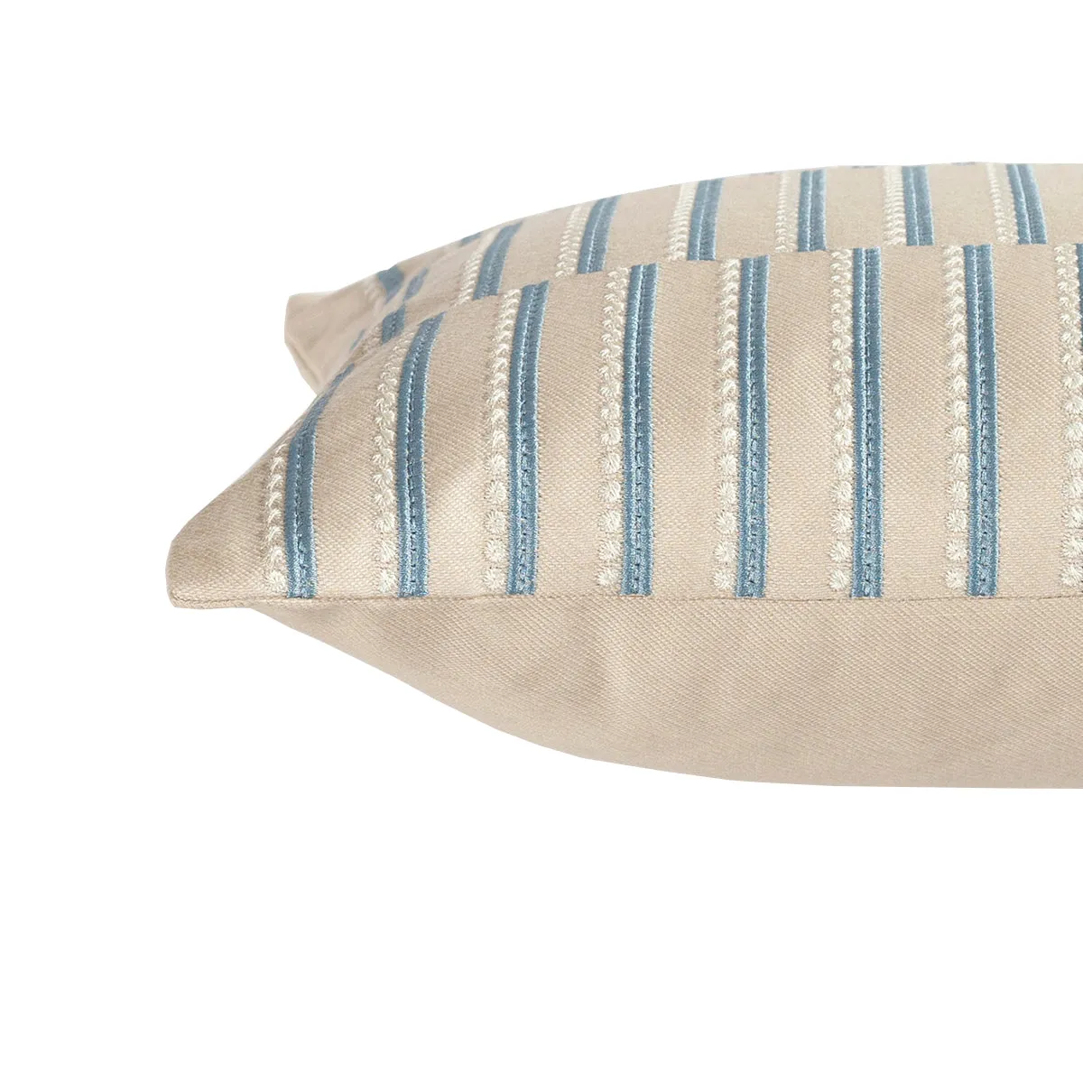 Exotic Heritage Ruler Dot Embroidered Blue Cushion Cover