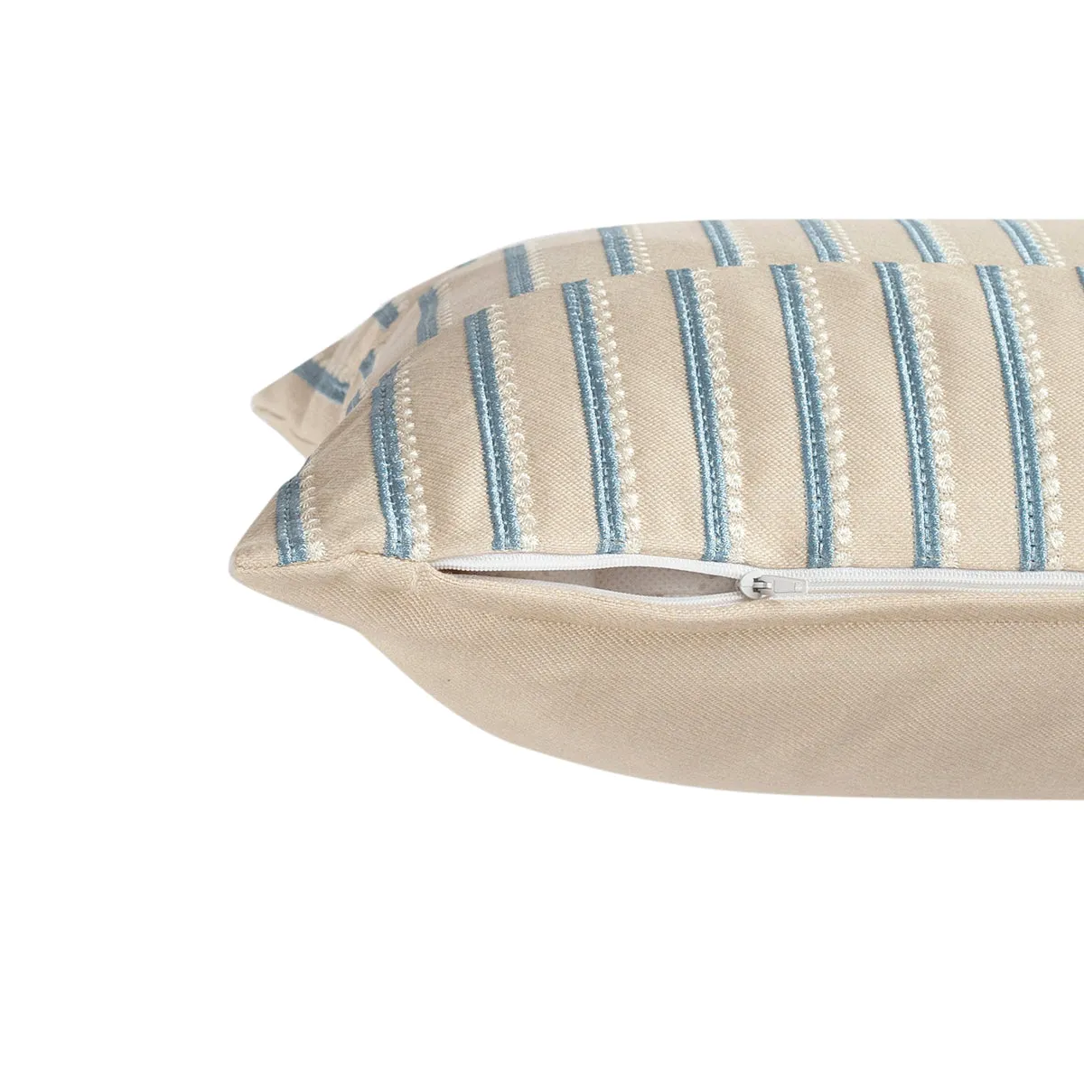 Exotic Heritage Ruler Dot Embroidered Blue Cushion Cover