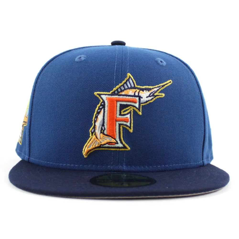 Florida Marlins 25th Anniversary New Era 59Fifty Fitted Hat (Glow in the Dark SeaShore Oceanside Gray Under brim)