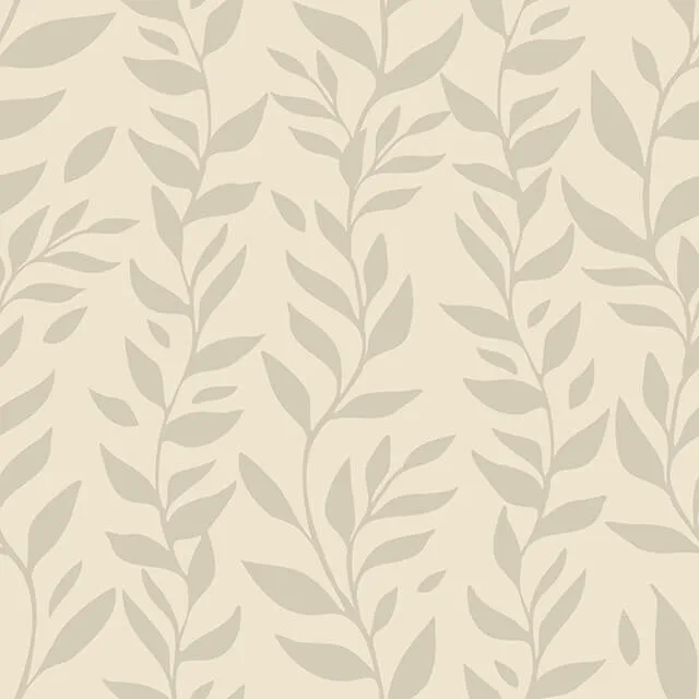 Foliage Cotton Curtain Fabric - Parchment