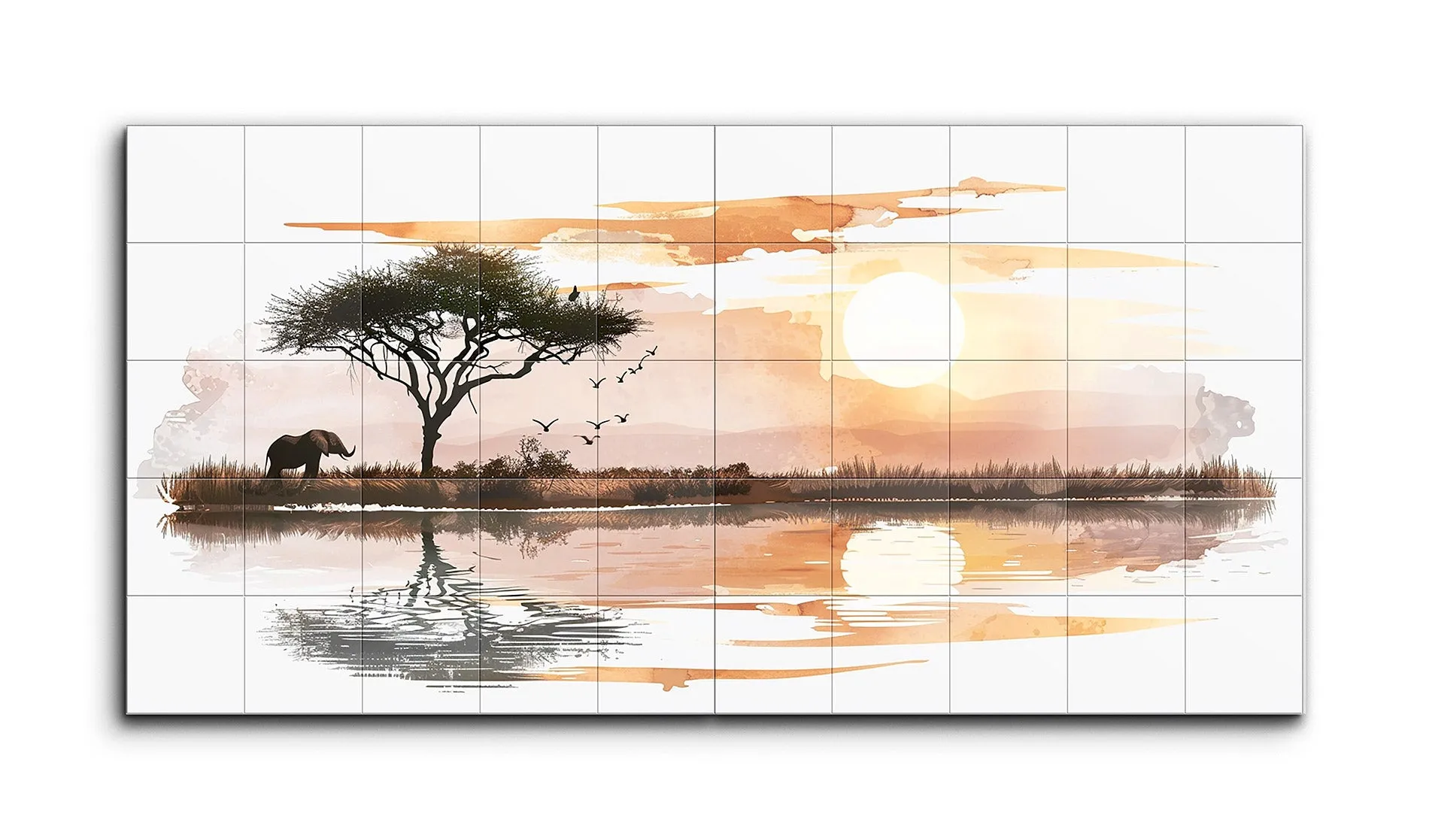 Golden Hour Serenade: African Savannah Diptych