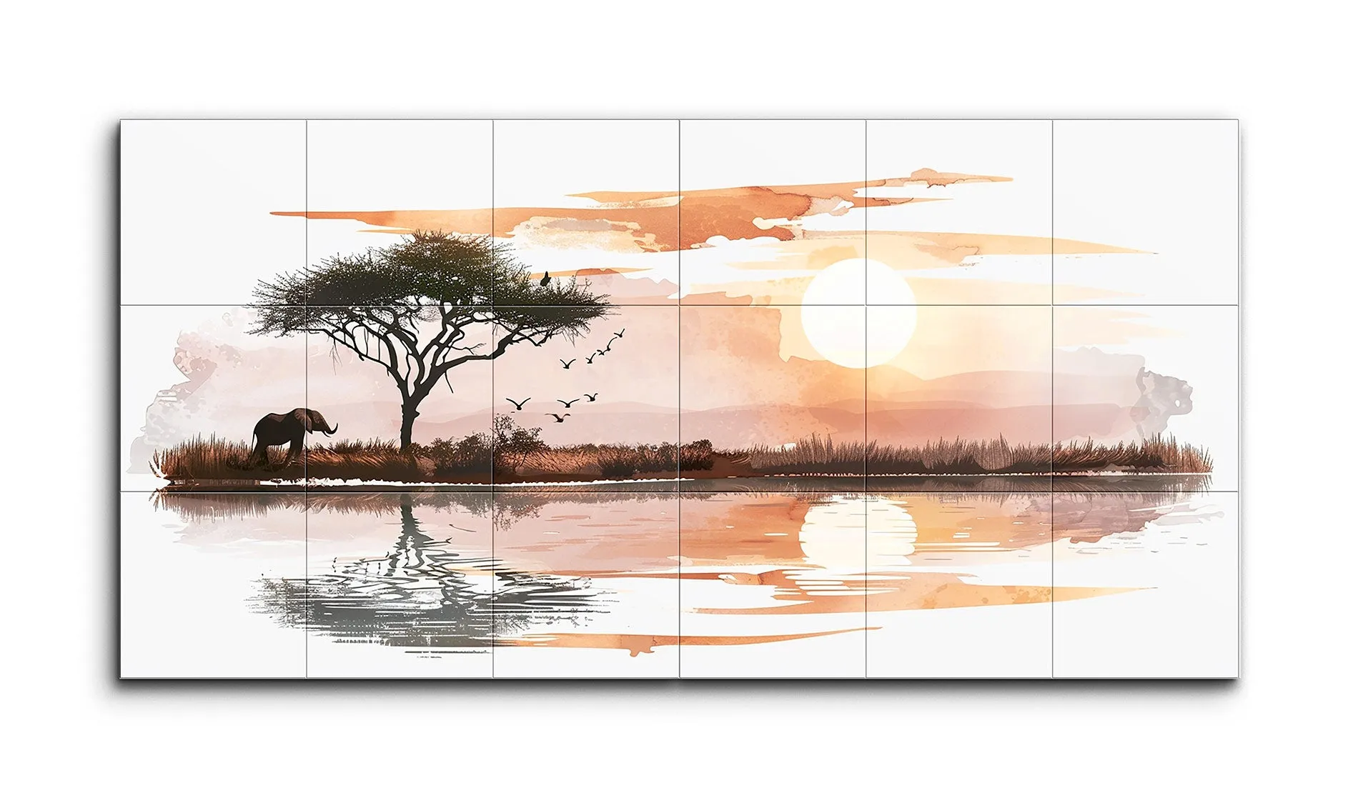 Golden Hour Serenade: African Savannah Diptych