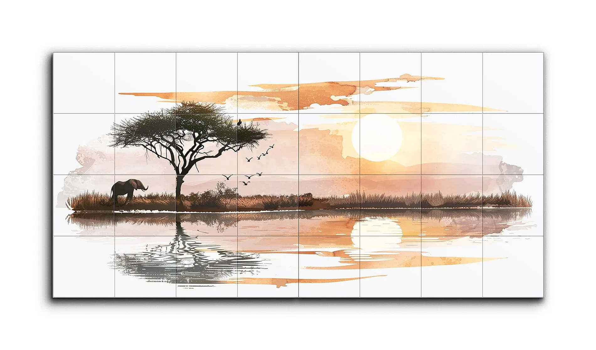 Golden Hour Serenade: African Savannah Diptych