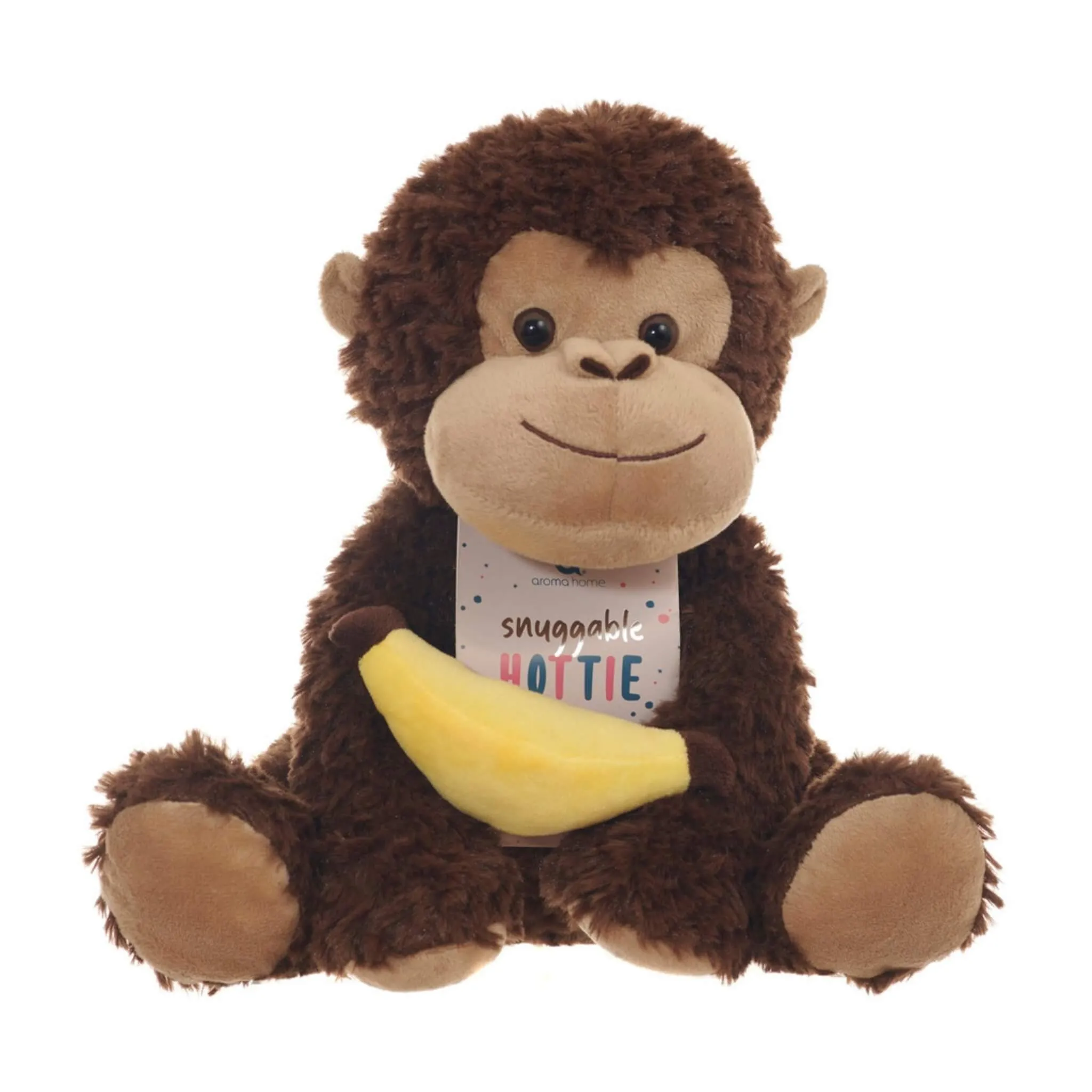 Gorilla with Banana Snuggable Hottie Heatable Animal Toy with Microwavable Pouch