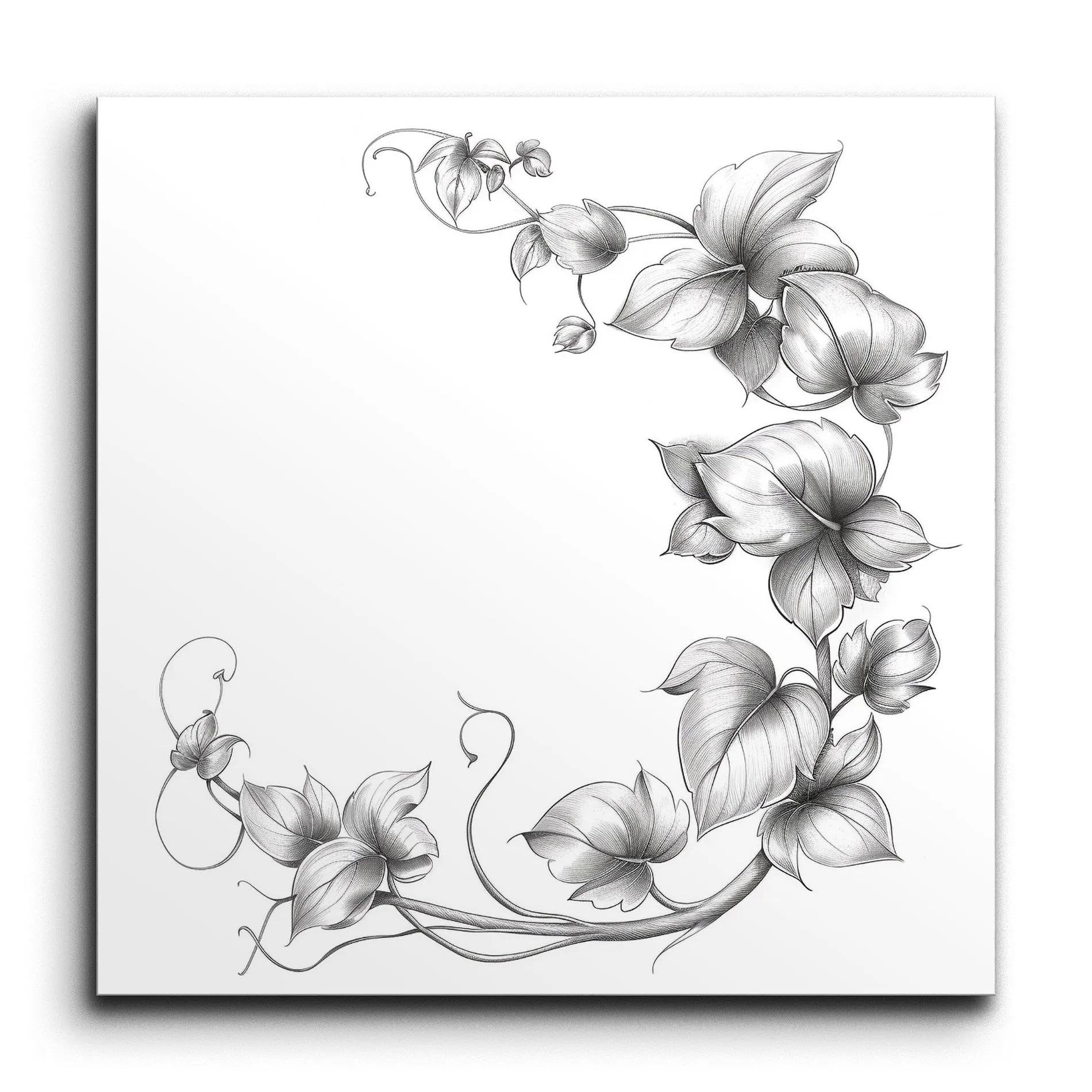 Graceful Vines & Flowers: Monochrome Elegance