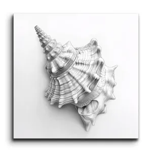 Hyper-Realistic Conch Shell in Monochrome