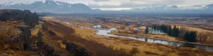 Idyllic Iceland: Meadows and Fields Panorama