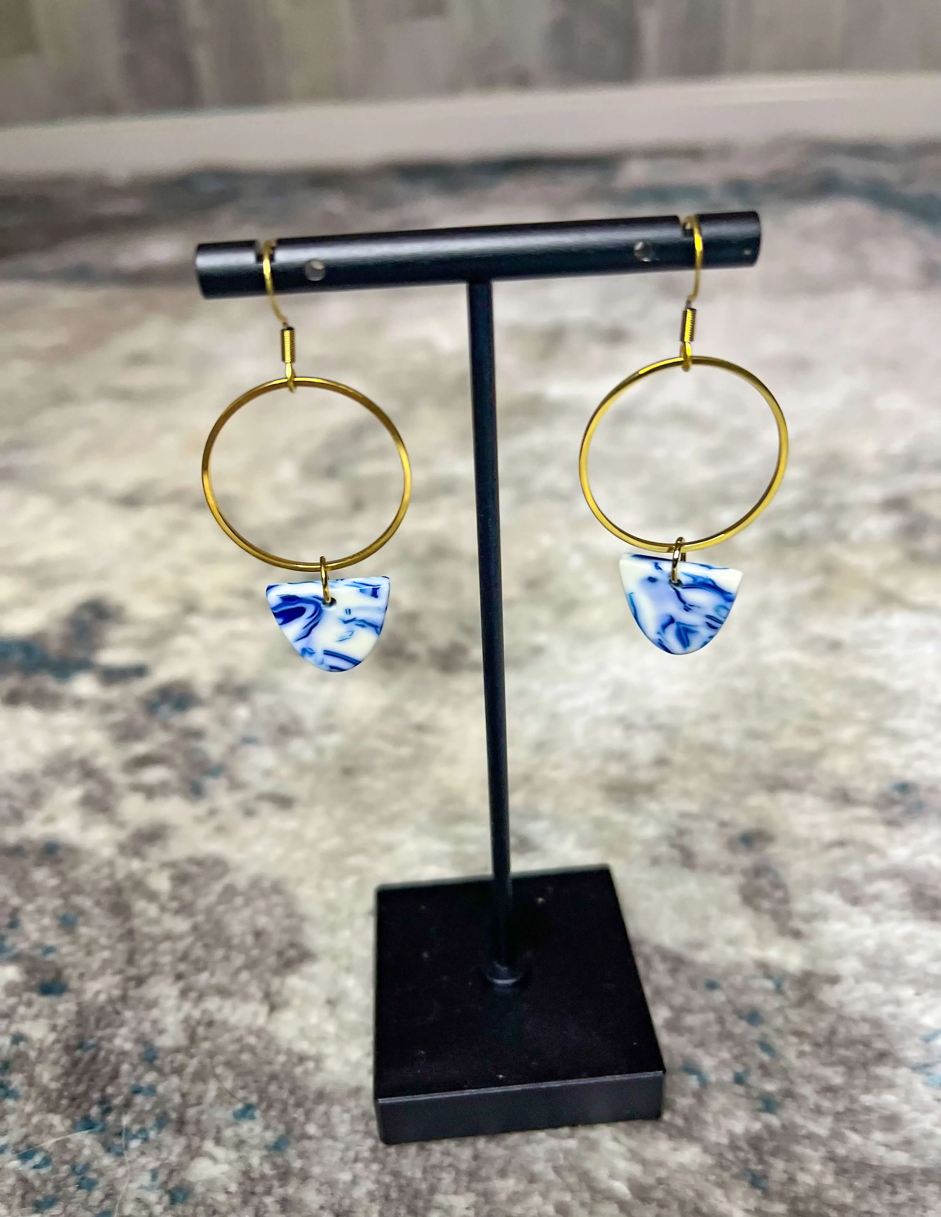 Iris Earrings - Greek Goddess Blue