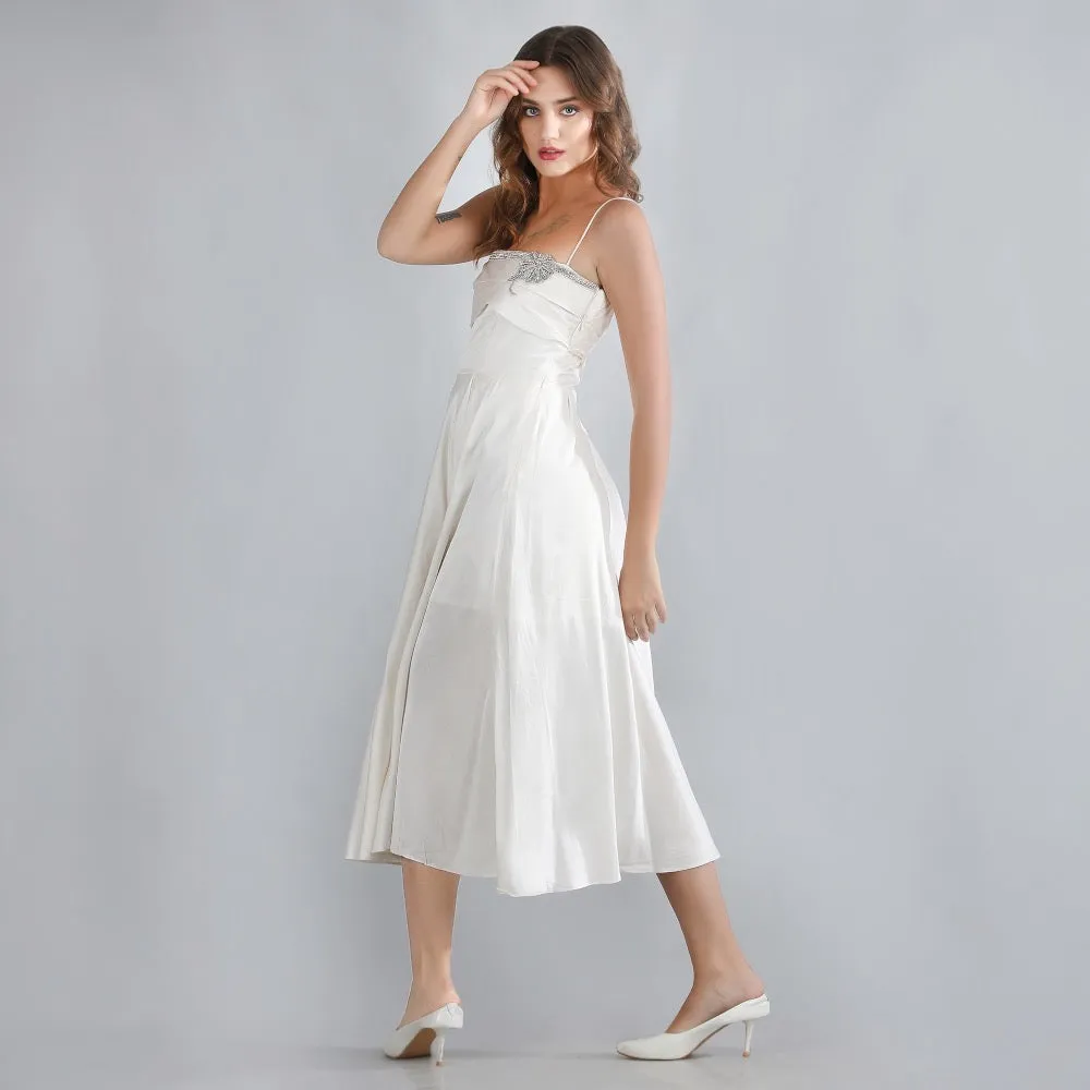 IVORY GRACE SATIN DRESS