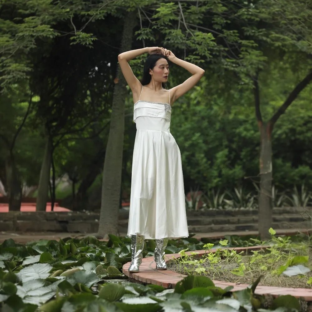 IVORY GRACE SATIN DRESS