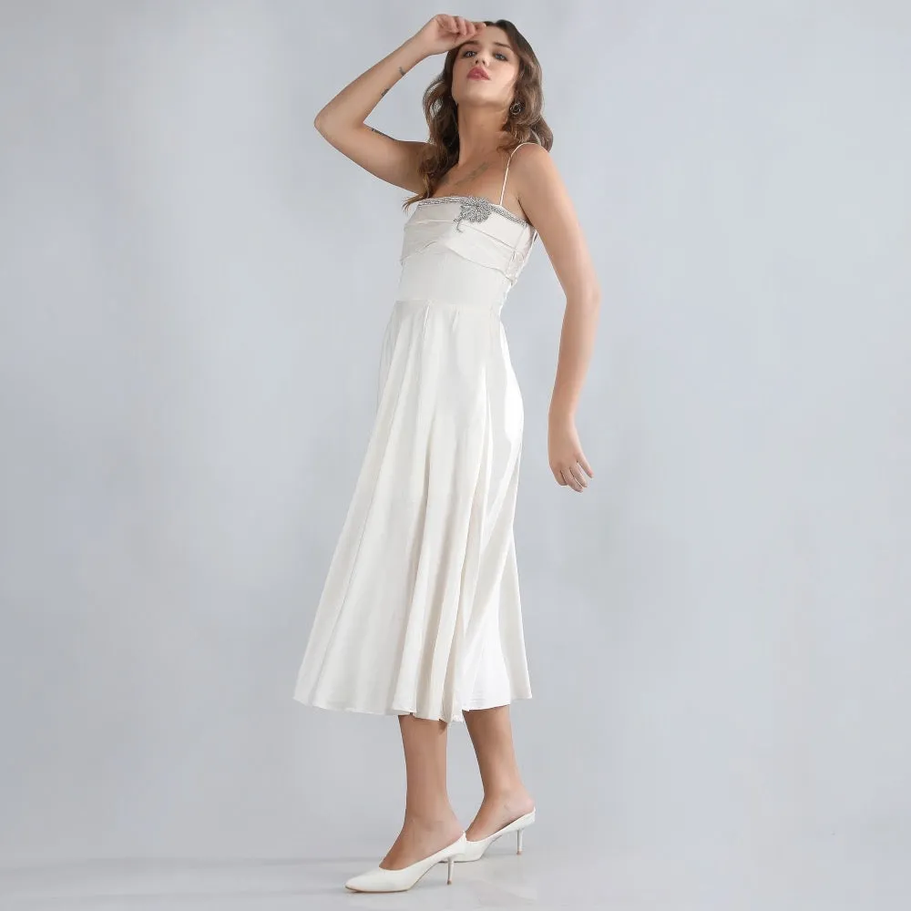 IVORY GRACE SATIN DRESS