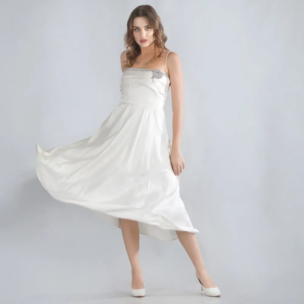 IVORY GRACE SATIN DRESS