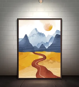 Journey Beyond: Sunset Over Mountain Horizons