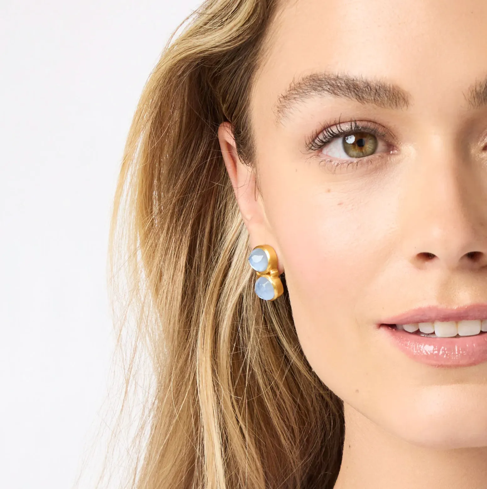 Julie Vos Honey Duo Earring, Capri Blue