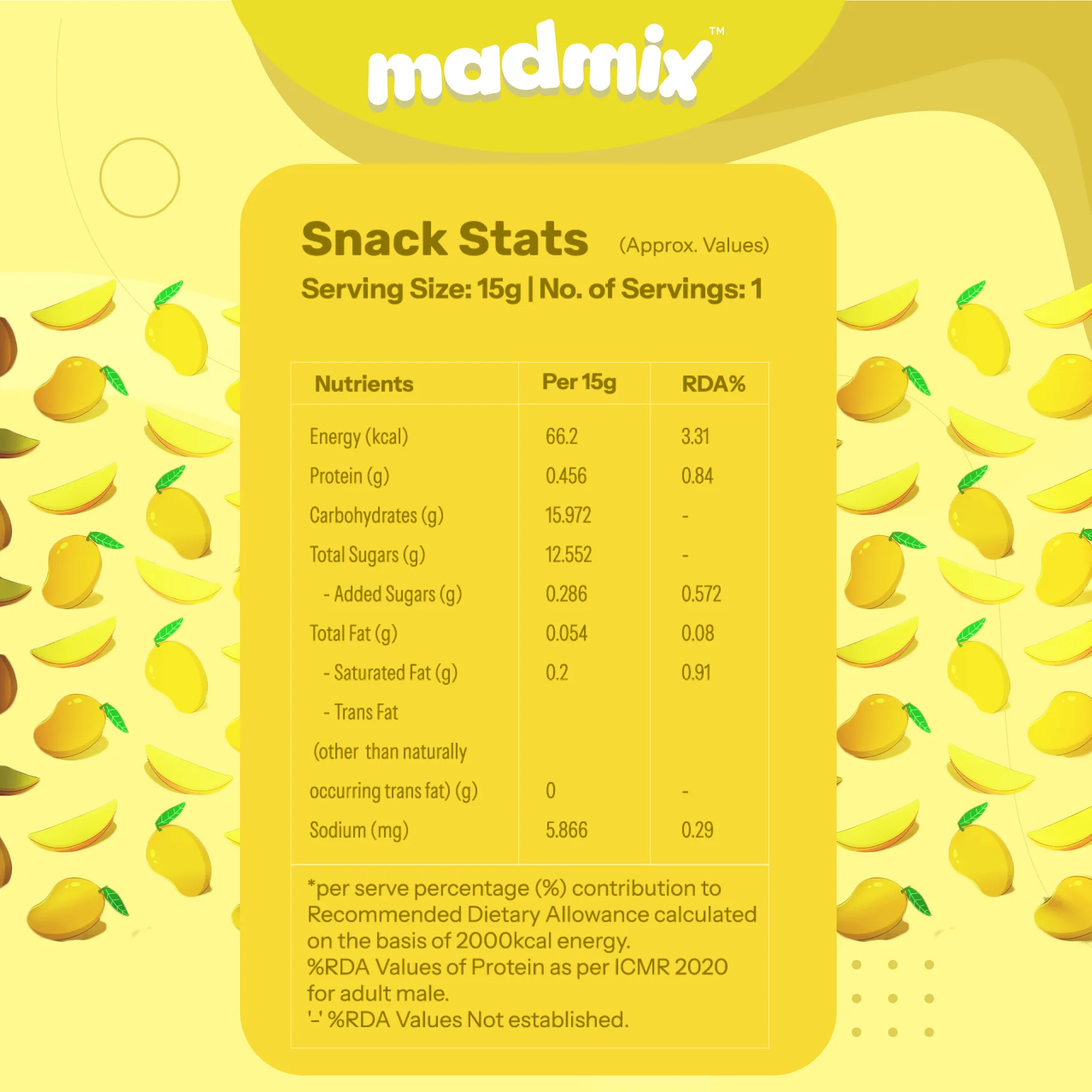 Madmix Raisins Mango Pack of 10 | 15 Grams Each