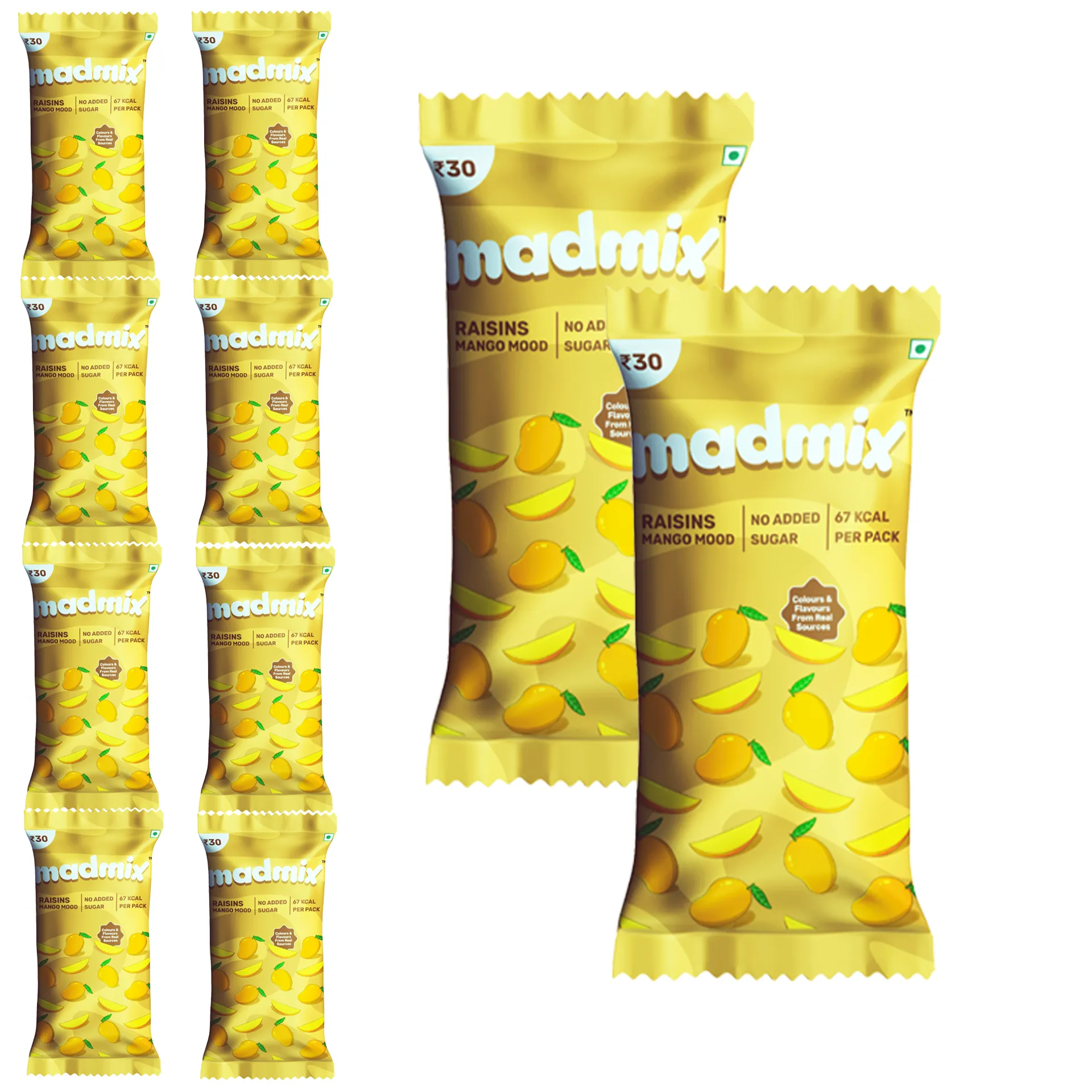 Madmix Raisins Mango Pack of 10 | 15 Grams Each