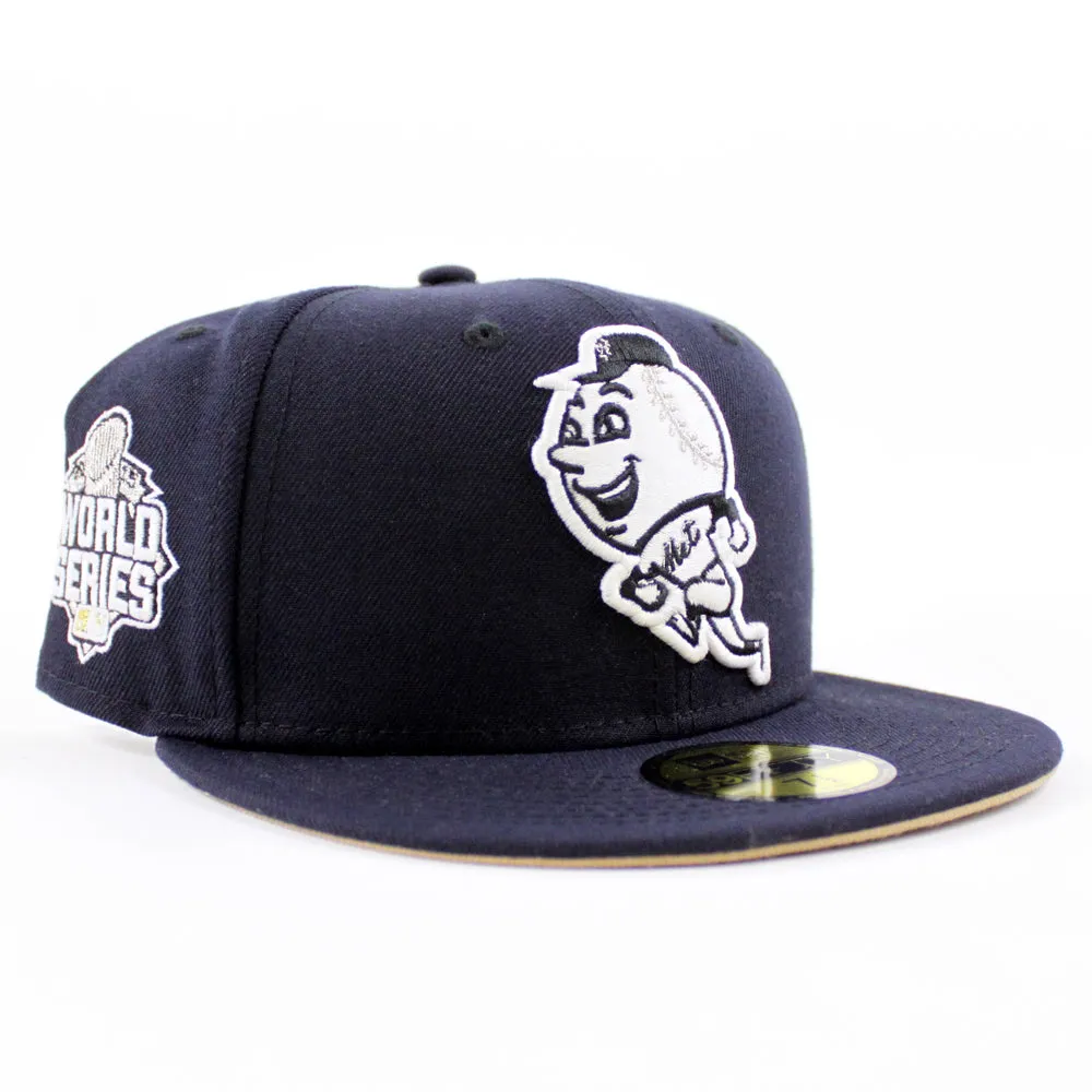 New York Mets 2015 World Series New Era 59Fifty Fitted Hat (GITD Navy Blue Khaki Under Brim)