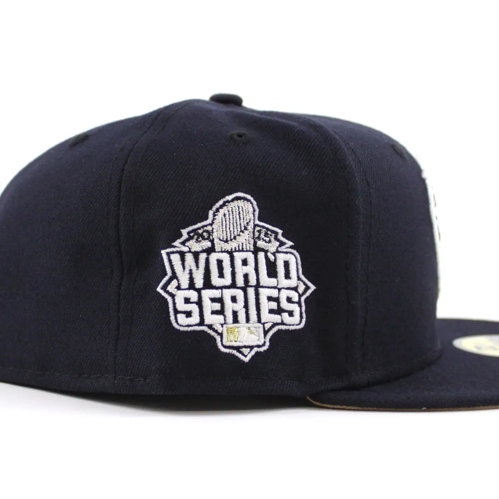 New York Mets 2015 World Series New Era 59Fifty Fitted Hat (GITD Navy Blue Khaki Under Brim)