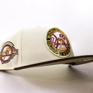 New York Yankees 1949 World Series 100TH ANNIVERSARY New Era 59Fifty Fitted Hat (Glow in the Dark CHROME WHITE BURNT WOOD POLY KHAKI Under Brim)