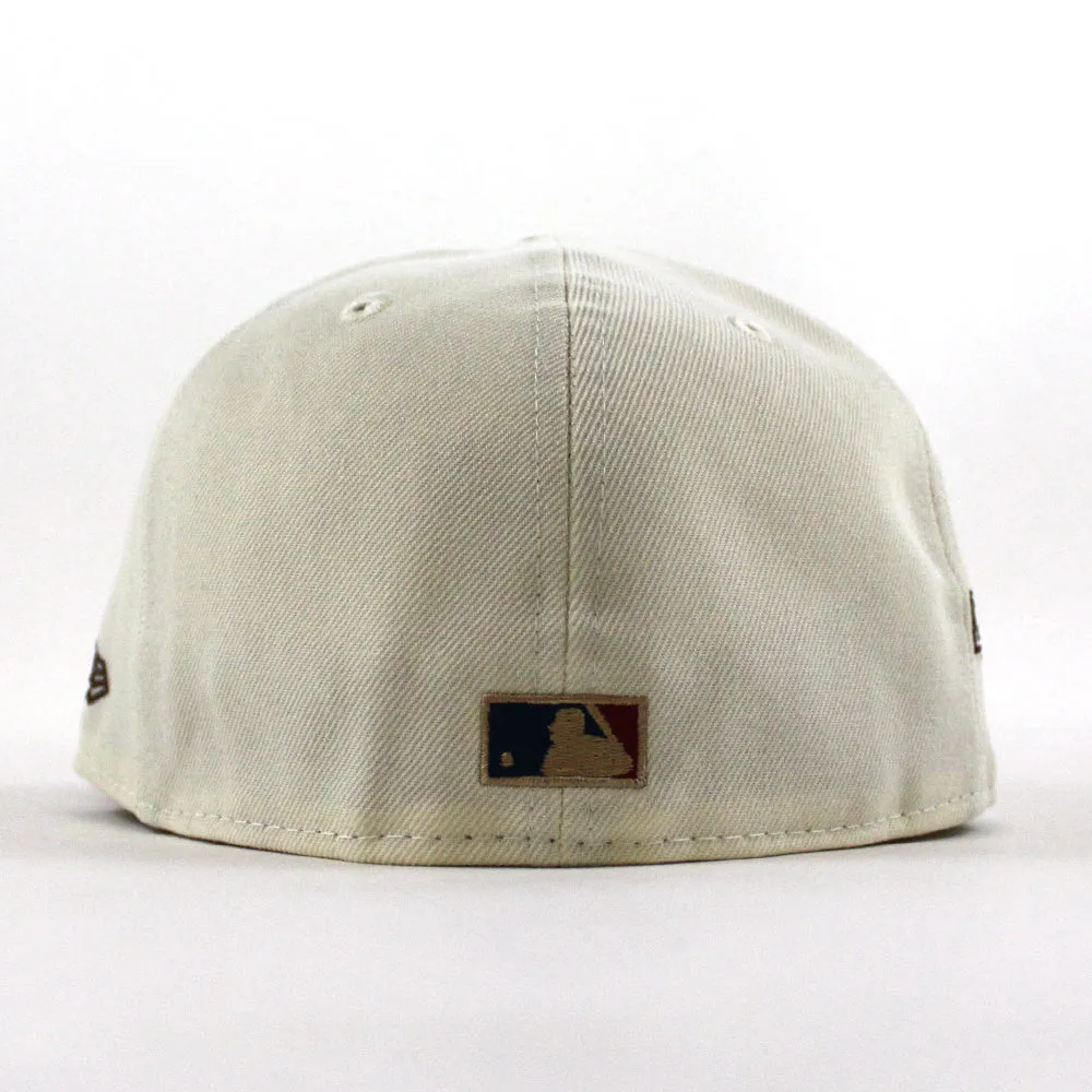New York Yankees 1949 World Series 100TH ANNIVERSARY New Era 59Fifty Fitted Hat (Glow in the Dark CHROME WHITE BURNT WOOD POLY KHAKI Under Brim)