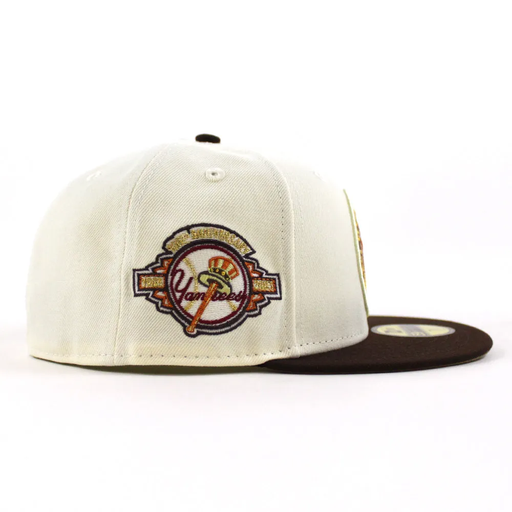 New York Yankees 1949 World Series 100TH ANNIVERSARY New Era 59Fifty Fitted Hat (Glow in the Dark CHROME WHITE BURNT WOOD POLY KHAKI Under Brim)