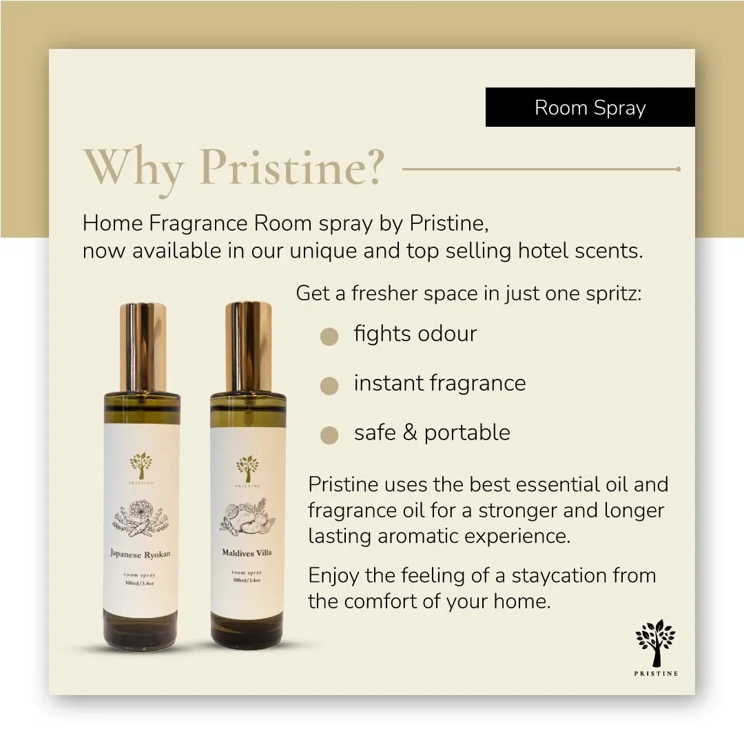 PRISTINE Japanese Ryokan Linen & Room Spray Air Freshener Essential Oils