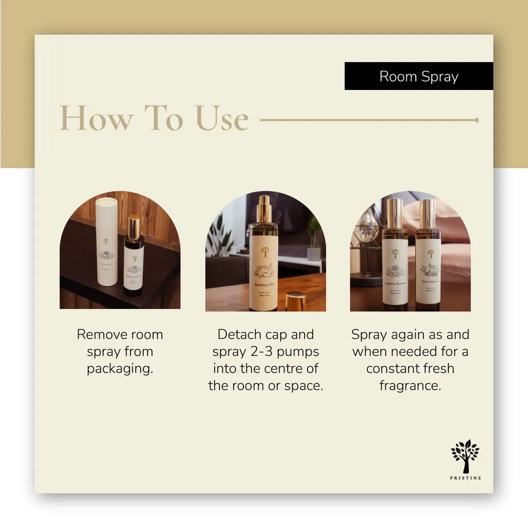 PRISTINE Japanese Ryokan Linen & Room Spray Air Freshener Essential Oils