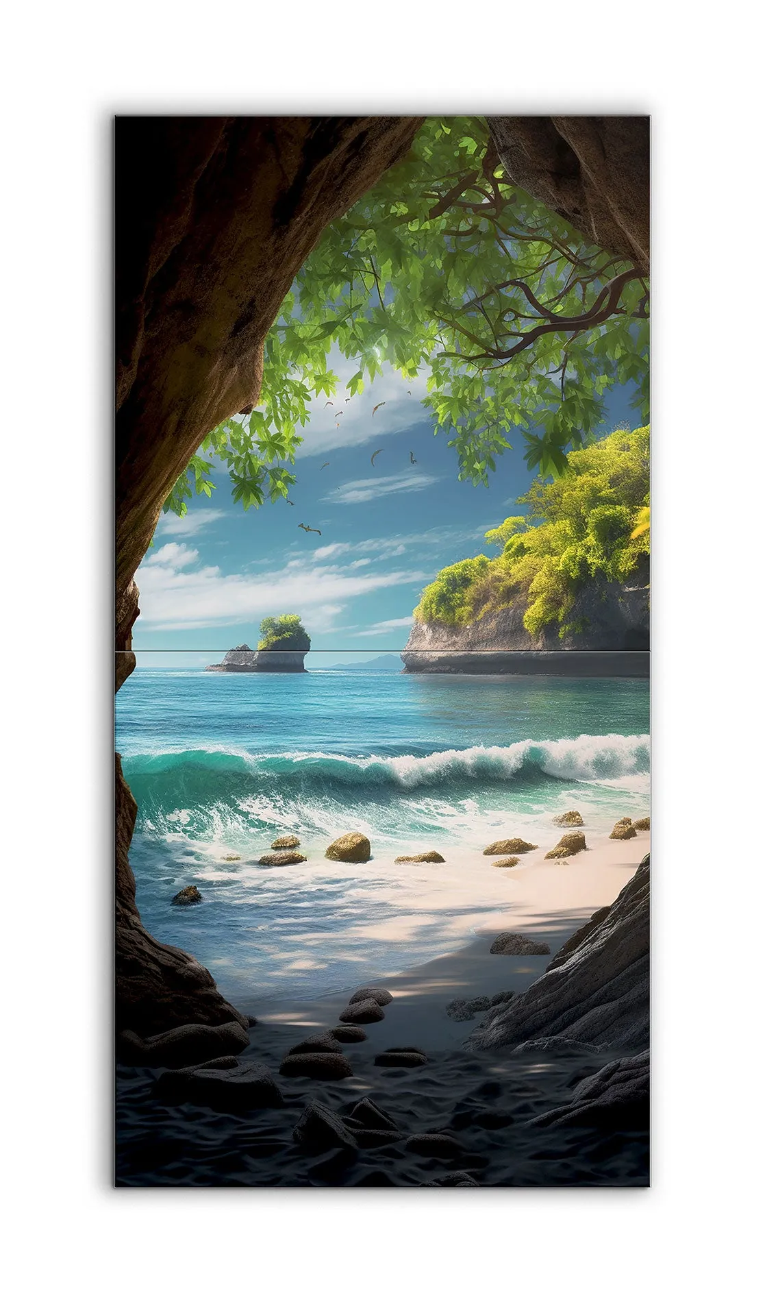 Serene Coastal Cave View