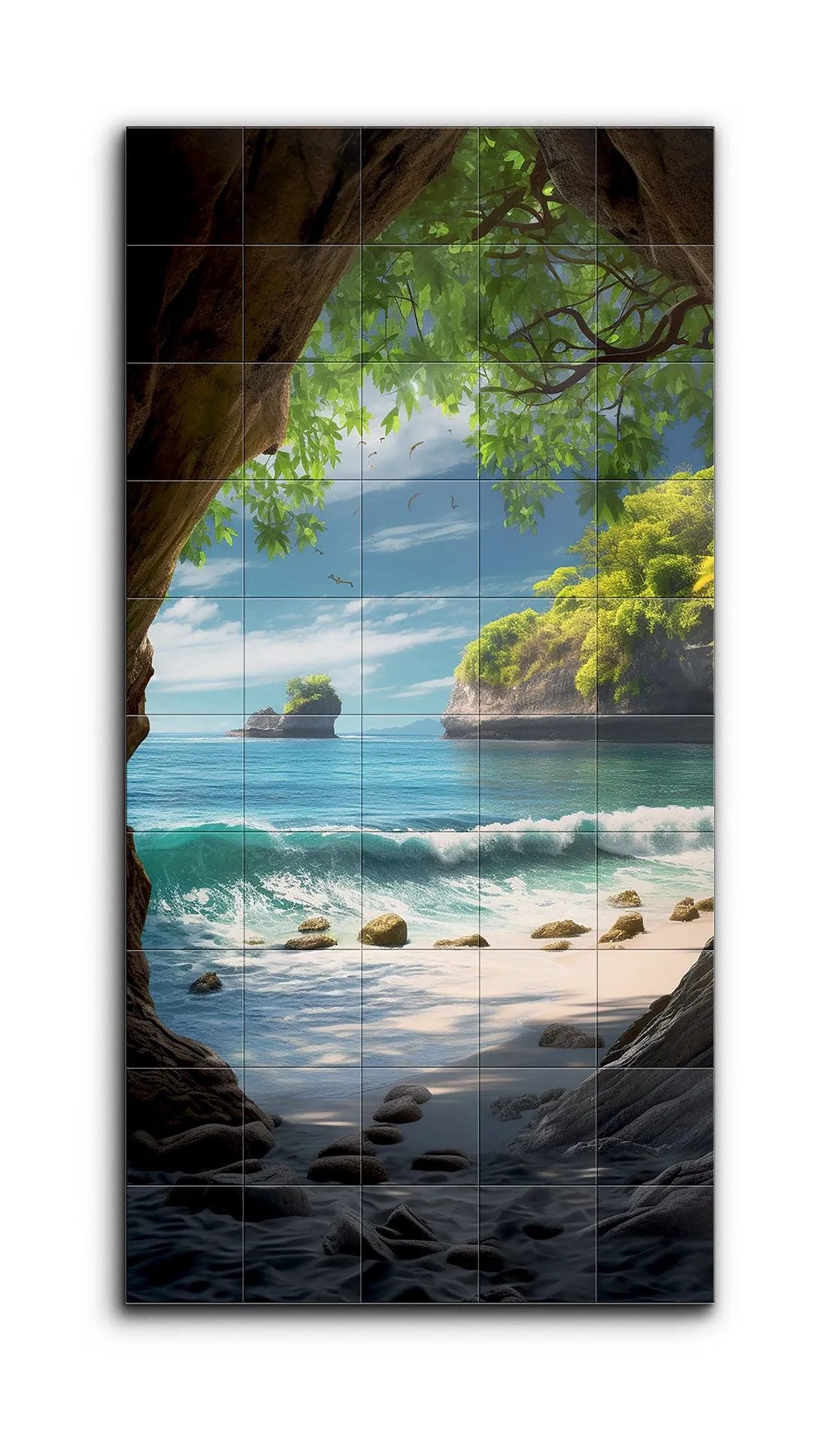 Serene Coastal Cave View