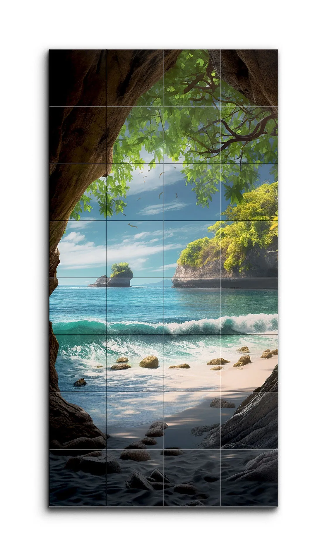 Serene Coastal Cave View